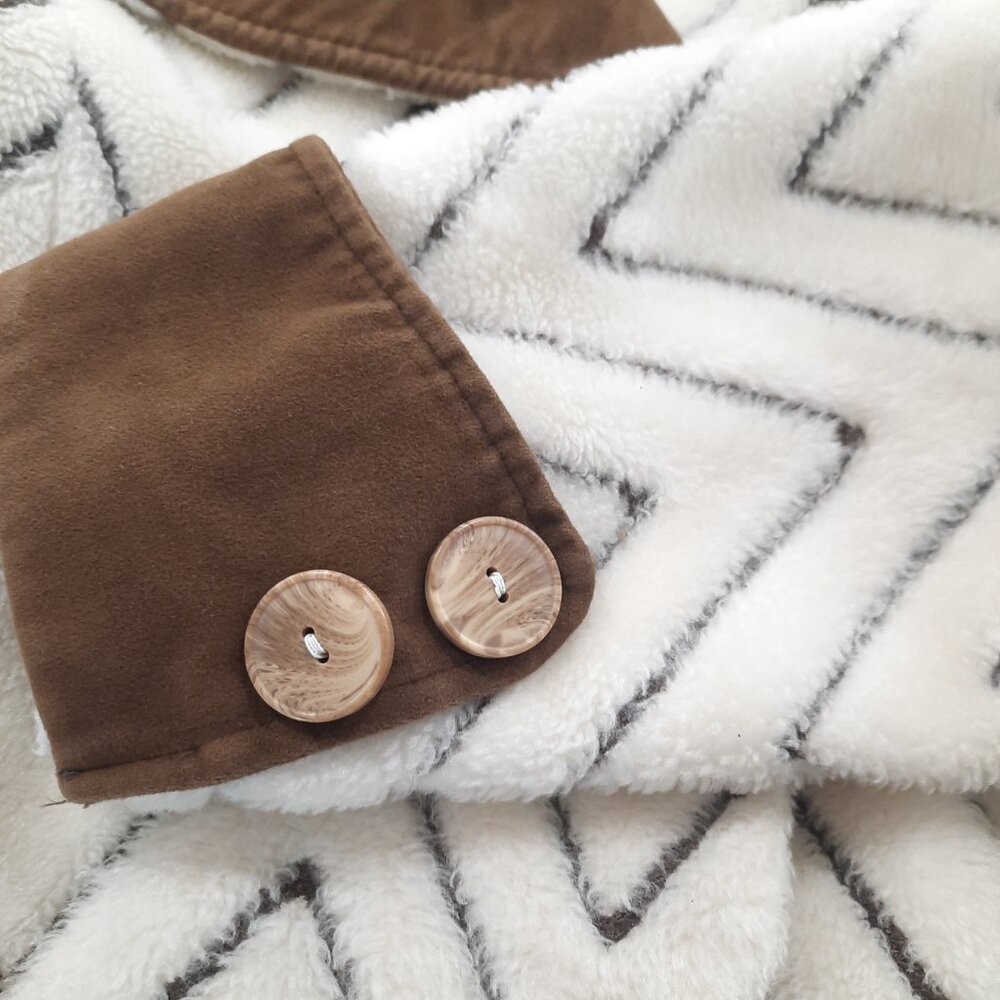 Vtg 70s vegan fur & suede double breasted jacket - Picture 6 of 13